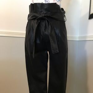 NWT Black vegan leather crop pants